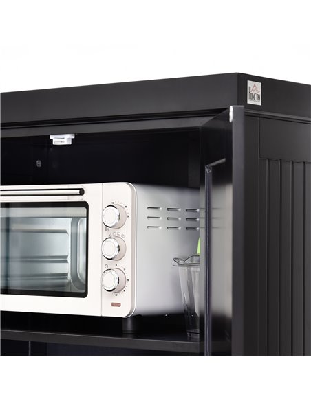 HOMCOM Traditional Kitchen Cupboard Freestanding Storage Cabinet with Drawer, Doors and Adjustable Shelves, Black 835-042V02BK - pic 58641 | FastDaddyshop
