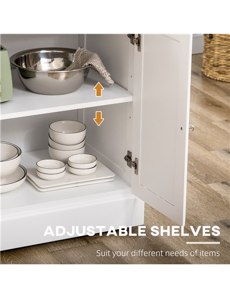HOMCOM Kitchen Island with Storage Rolling Kitchen Serving Cart with Rubber Wood Top Towel Rack Storage Drawer Cabinet White 801 - pic 58646 | FastDaddyshop