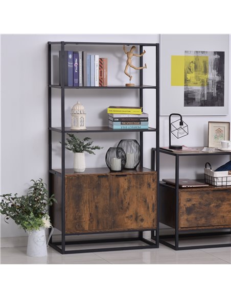 HOMCOM Storage Cabinet with 3 Open Shelves Cupboard Freestanding Tall Organizer Multifunctional Rack for Livingroom Bedroom Kitc - pic 58715 | FastDaddyshop
