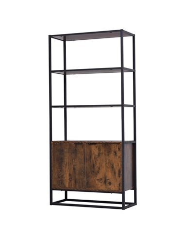 HOMCOM Storage Cabinet with 3 Open Shelves Cupboard Freestanding Tall Organizer Multifunctional Rack for Livingroom Bedroom Kitc