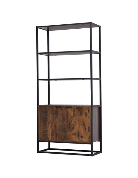 HOMCOM Storage Cabinet with 3 Open Shelves Cupboard Freestanding Tall Organizer Multifunctional Rack for Livingroom Bedroom Kitc - pic 58721 | FastDaddyshop