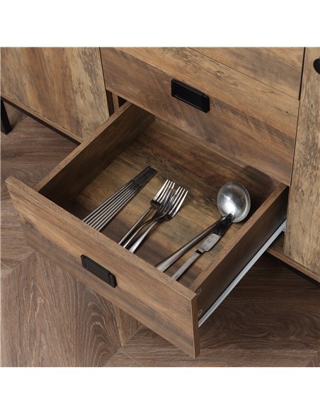 HOMCOM Industrial Sideboard, Storage Cabinet, Accent Cupboard with Drawers, Adjustable Shelves for Kitchen, Dining Room, Living  - pic 58785 | FastDaddyshop
