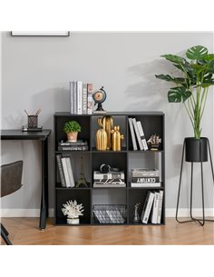 HOMCOM 3-tier 9 Cubes Storage Unit, Bookcase Organiser, Black 833-422BK 2