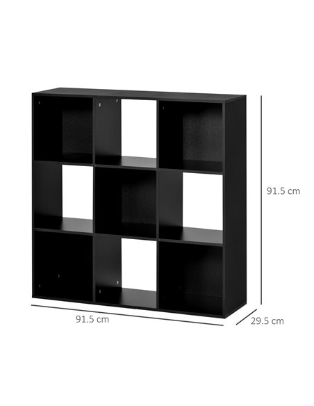 HOMCOM 3-tier 9 Cubes Storage Unit Particle Board Cabinet Bookcase Organiser Home Office Shelves Black 833-422BK - pic 58788 | FastDaddyshop