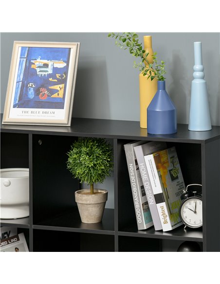 HOMCOM 3-tier 9 Cubes Storage Unit Particle Board Cabinet Bookcase Organiser Home Office Shelves Black 833-422BK - pic 58793 | FastDaddyshop