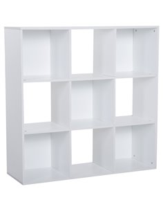 HOMCOM 3-tier 9 Cubes Storage Unit, Bookcase Organiser, White 833-422WT