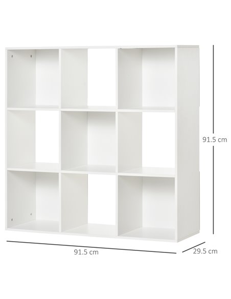 HOMCOM 3-tier 9 Cubes Storage Unit Particle Board Cabinet Bookcase Organiser Home Office Shelves White 833-422WT - pic 58797 | FastDaddyshop