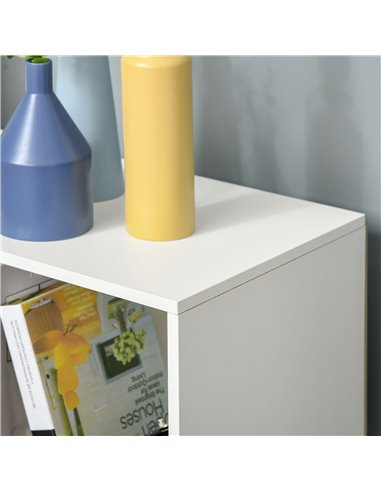 HOMCOM 3-tier 9 Cubes Storage Unit Particle Board Cabinet Bookcase Organiser Home Office Shelves White 833-422WT