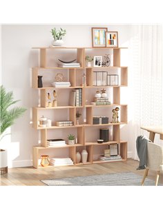 HOMCOM Wooden S Shape Storage Display 6 Shelves, Maple 833-382BN 2