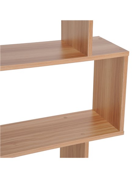 HOMCOM Wooden Wood S Shape Storage Display 6 Shelves Room Divider Unit Chest Bookshelf Bookcase Cupboard Cabinet Home Office Fur - pic 58829 | FastDaddyshop