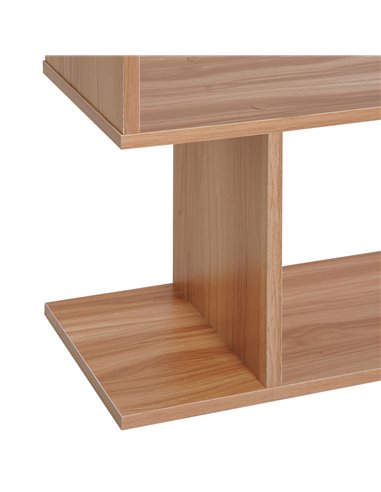 HOMCOM Wooden Wood S Shape Storage Display 6 Shelves Room Divider Unit Chest Bookshelf Bookcase Cupboard Cabinet Home Office Fur