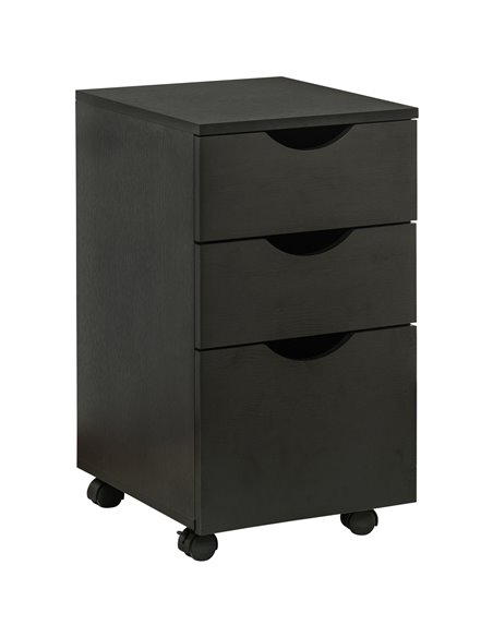 HOMCOM 3-Drawer File Cabinet Under Desk, Office Storage Cabinet, Black Oak 913-018BK - pic 58831 | FastDaddyshop