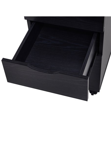 HOMCOM 3-Drawer File Cabinet Under Desk Office Storage Cabinet A4/Letter/Binders Movable W/ Slide Wheels Black Oak Color 913-018 - pic 58837 | FastDaddyshop