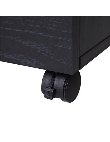 HOMCOM 3-Drawer File Cabinet Under Desk Office Storage Cabinet A4/Letter/Binders Movable W/ Slide Wheels Black Oak Color 913-018