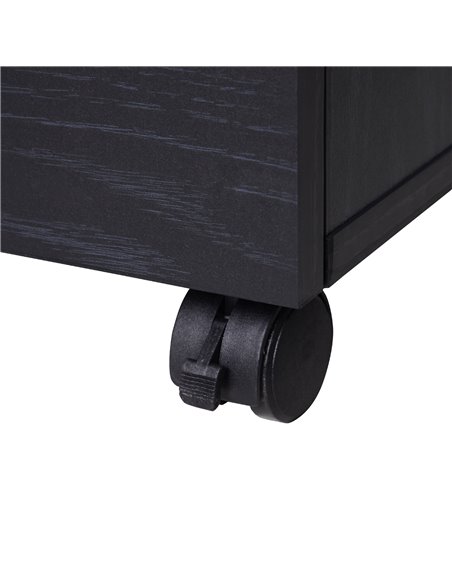 HOMCOM 3-Drawer File Cabinet Under Desk Office Storage Cabinet A4/Letter/Binders Movable W/ Slide Wheels Black Oak Color 913-018 - pic 58839 | FastDaddyshop