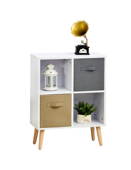 HOMCOM Freestanding 4 Cube Storage Cabinet Unit, White 833-755 - pic 58840 | FastDaddyshop