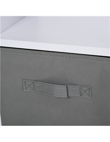 HOMCOM Freestanding 4 Cube Storage Cabinet Unit w/ 2 Fabric Drawers Handles Home Office Organisation Shelves Furniture 54.5L x 2