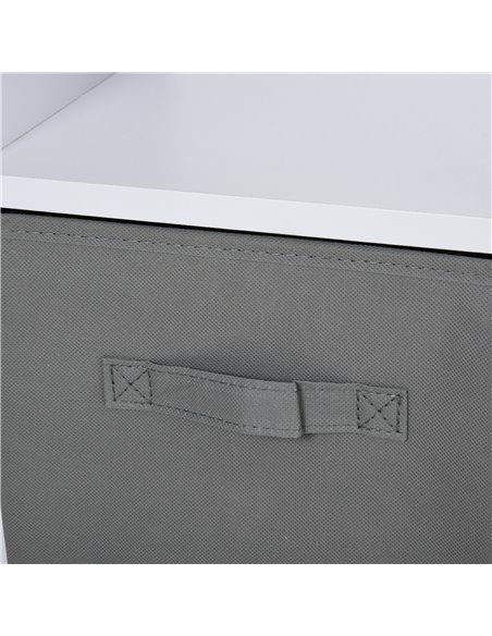 HOMCOM Freestanding 4 Cube Storage Cabinet Unit w/ 2 Fabric Drawers Handles Home Office Organisation Shelves Furniture 54.5L x 2 - pic 58846 | FastDaddyshop