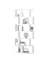 HOMCOM Wooden S Shape Storage Display 6 Shelves, White 833-382WT