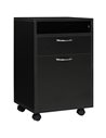 HOMCOM Mobile Storage Cabinet with Drawer, Open Shelf, Black 836-027BK