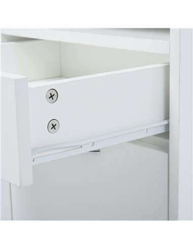 HOMCOM 60cm Storage Cabinet w/ Drawer Open Shelf Metal Handles 4 Wheels Office Home Organiser Mobile Printer White 836-027WT
