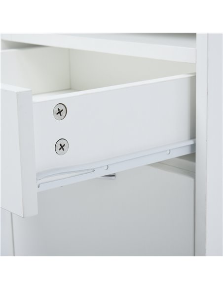 HOMCOM 60cm Storage Cabinet w/ Drawer Open Shelf Metal Handles 4 Wheels Office Home Organiser Mobile Printer White 836-027WT - pic 58884 | FastDaddyshop