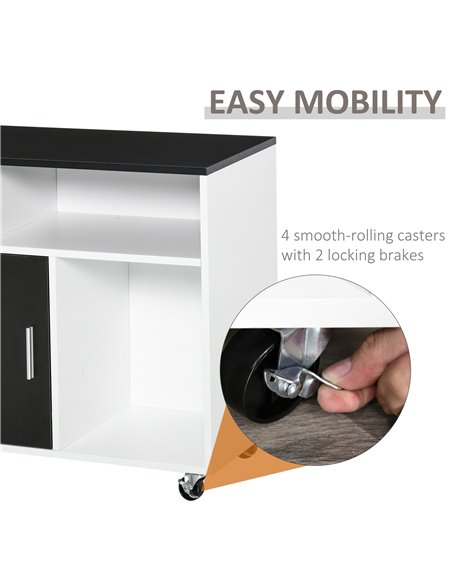 HOMCOM Mobile File Cabinet Home Office Lateral Filing Cabinet, Printer Stand with Open  Shelves, Storage Organizer with Lockable - pic 58916 | FastDaddyshop