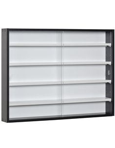 HOMCOM 5-Tier Wall Display Shelf Unit Cabinet, Black & White 833-761BK