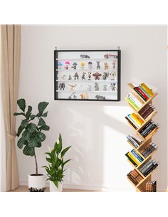 HOMCOM 5-Tier Wall Display Shelf Unit Cabinet, Black & White 833-761BK 2