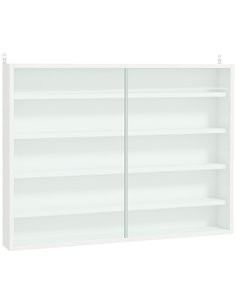 HOMCOM 5-Tier Wall Display Shelf Unit Cabinet, White 833-761WT