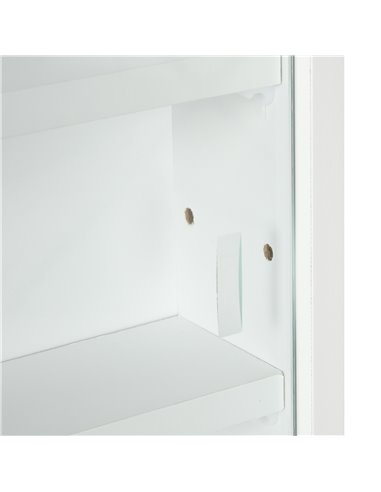 HOMCOM 5-Tier Wall Display Shelf Unit Cabinet w/ 4 Adjustable Shelves Glass Doors Home Office Ornaments 60x80cm White 833-761WT