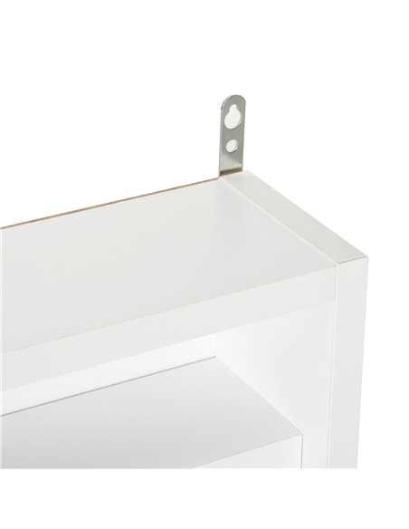 HOMCOM 5-Tier Wall Display Shelf Unit Cabinet w/ 4 Adjustable Shelves Glass Doors Home Office Ornaments 60x80cm White 833-761WT - pic 58937 | FastDaddyshop