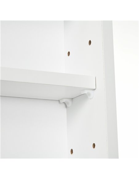 HOMCOM 5-Tier Wall Display Shelf Unit Cabinet w/ 4 Adjustable Shelves Glass Doors Home Office Ornaments 60x80cm White 833-761WT - pic 58938 | FastDaddyshop