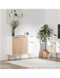 HOMCOM Sideboard Floor Standing Storage Cabinet, Natural 837-117ND 2