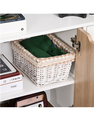HOMCOM Sideboard Floor Standing Storage Cabinet with Drawer for Bedroom, Living Room, Home Office, Natural 837-117ND