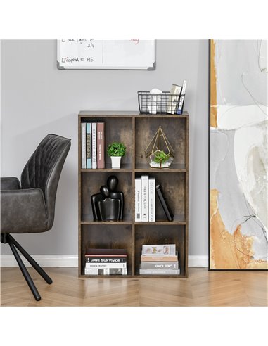 HOMCOM Cubic Cabinet Bookcase Shelves Storage Display for Study, Living Room, Home, office, Rustic Brown 836-369