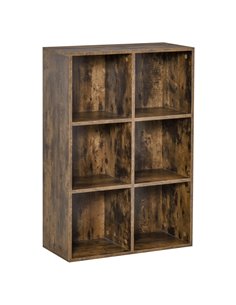 HOMCOM Cubic Cabinet Bookcase Shelves Storage Display, Rustic Brown 836-369