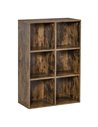 HOMCOM Cubic Cabinet Bookcase Shelves Storage Display, Rustic Brown 836-369