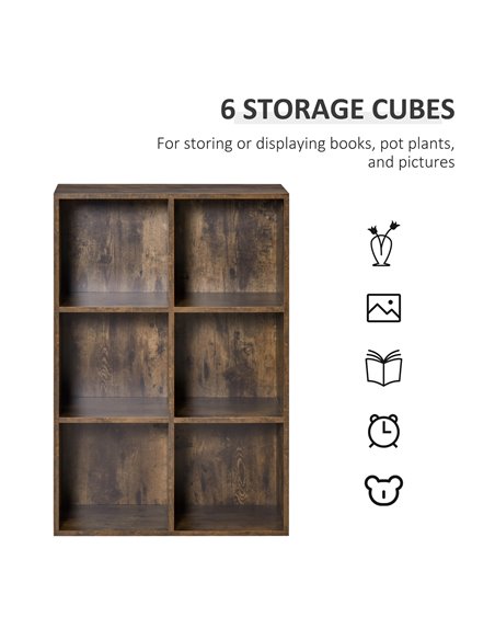HOMCOM Cubic Cabinet Bookcase Shelves Storage Display for Study, Living Room, Home, office, Rustic Brown 836-369 - pic 58961 | FastDaddyshop