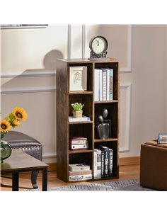 HOMCOM Bookcase Industrial Bookshelf, Display Cabinet, Rustic Brown 836-367 2