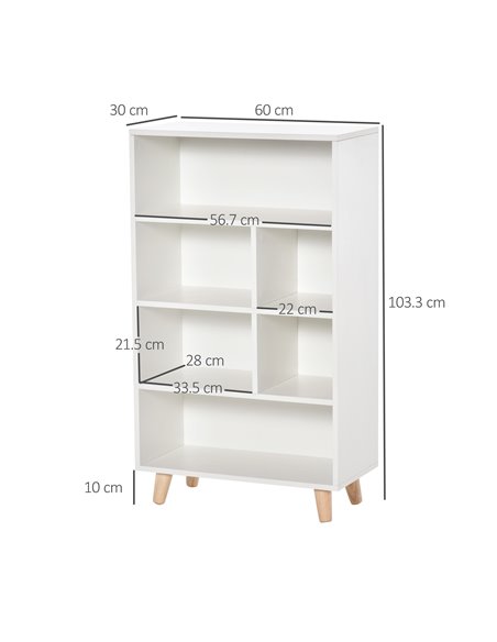 HOMCOM Bookcase Modern Bookshelf Display Cabinet Cube Storage Unit for Home Office Living Room Study White 836-368 - pic 58977 | FastDaddyshop