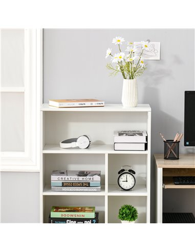 HOMCOM Bookcase Modern Bookshelf Display Cabinet Cube Storage Unit for Home Office Living Room Study White 836-368