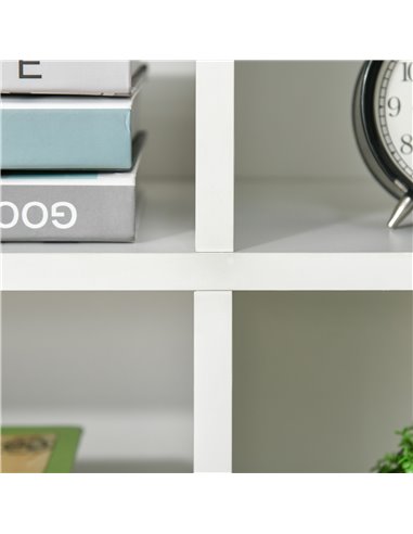 HOMCOM Bookcase Modern Bookshelf Display Cabinet Cube Storage Unit for Home Office Living Room Study White 836-368