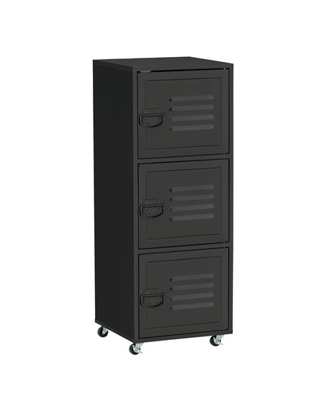 HOMCOM Rolling Storage Cabinet 3-Tier Mobile File Cabinet, Black 838-115BK - pic 58984 | FastDaddyshop