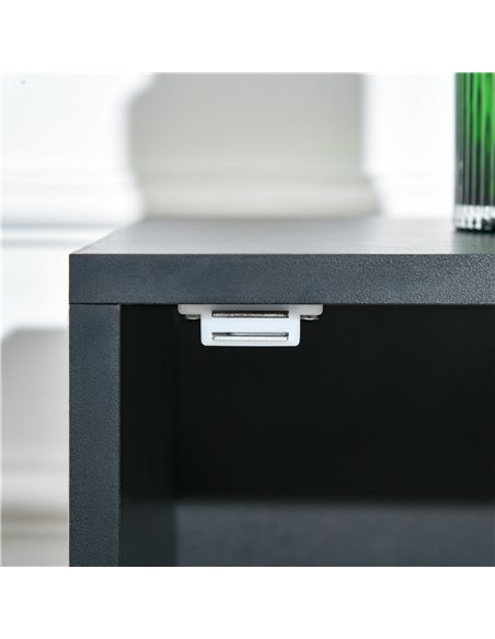 HOMCOM Rolling Storage Cabinet 3-Tier Mobile File Cabinet with Wheels & Metal Doors for Home Office, Living Room, Black 838-115B - pic 58992 | FastDaddyshop