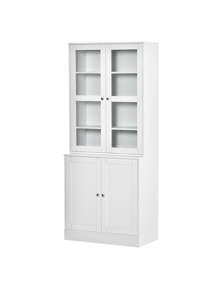 HOMCOM Modern Bookcase with Doors, Display Storage Cabinet, White 836-450 - pic 59003 | FastDaddyshop