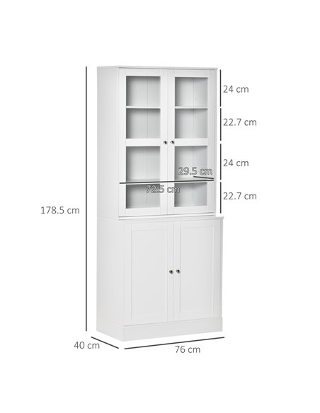 HOMCOM Modern Bookcase with Doors, Display Storage Cabinet with Adjustable Shelves for Living Room, Study, Office, White 836-450 - pic 59004 | FastDaddyshop