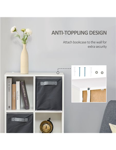 HOMCOM Modern Bookcase with 6 Cubes, Bookshelf, Free Standing Display Cabinet, Storage Unit for Home, Office, Living Room, Study - pic 59016 | FastDaddyshop