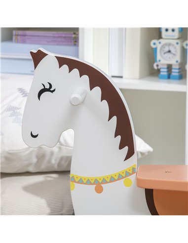 HOMCOM Rocking Horse Ride Toy with Handlebar Pedal, 68 x 27 x 50cm, Multicoloured