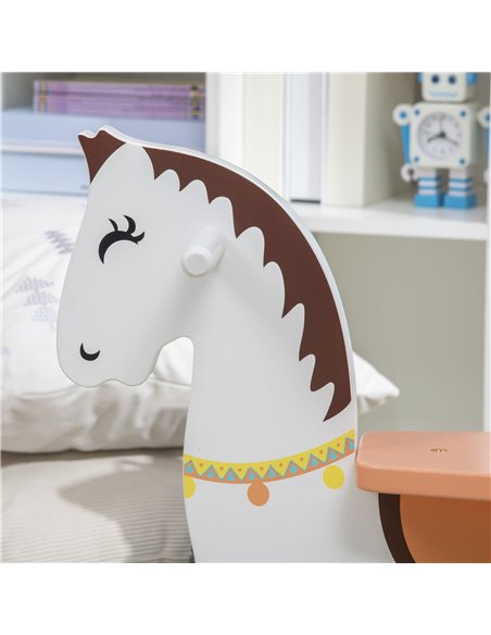 HOMCOM Rocking Horse Ride Toy with Handlebar Pedal, 68 x 27 x 50cm, Multicoloured - pic 5906 | FastDaddyshop